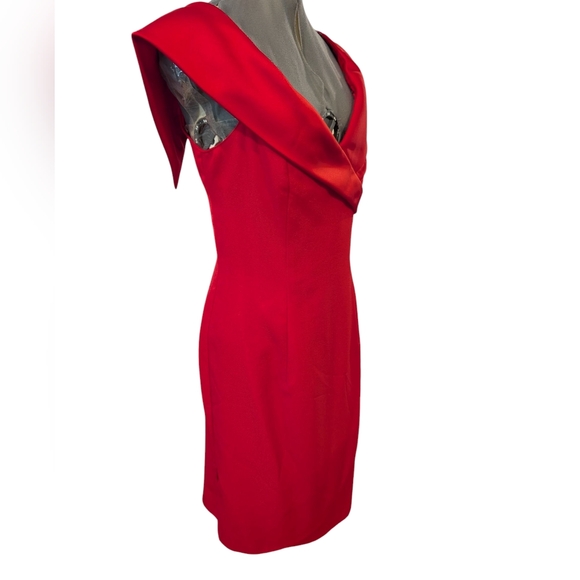 Alex Evenings vintage women's red Off-Shoulder Embelished Cocktail Dress Size 12 - Picture 3 of 10